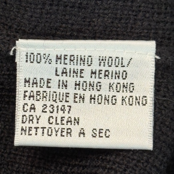 Talbots Merino Wool Black Button Cardigan with Gold Beaded Embellishments size L - Picture 10 of 13